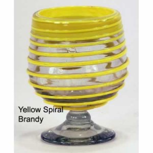 BGX Spiral Yellow Brandy Cup      2.5″ X 4″